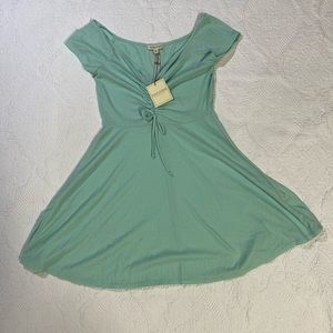 Mint Green Off Shoulder A-Line Dress